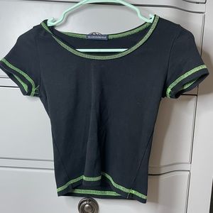 Brandy top black shirt green lining